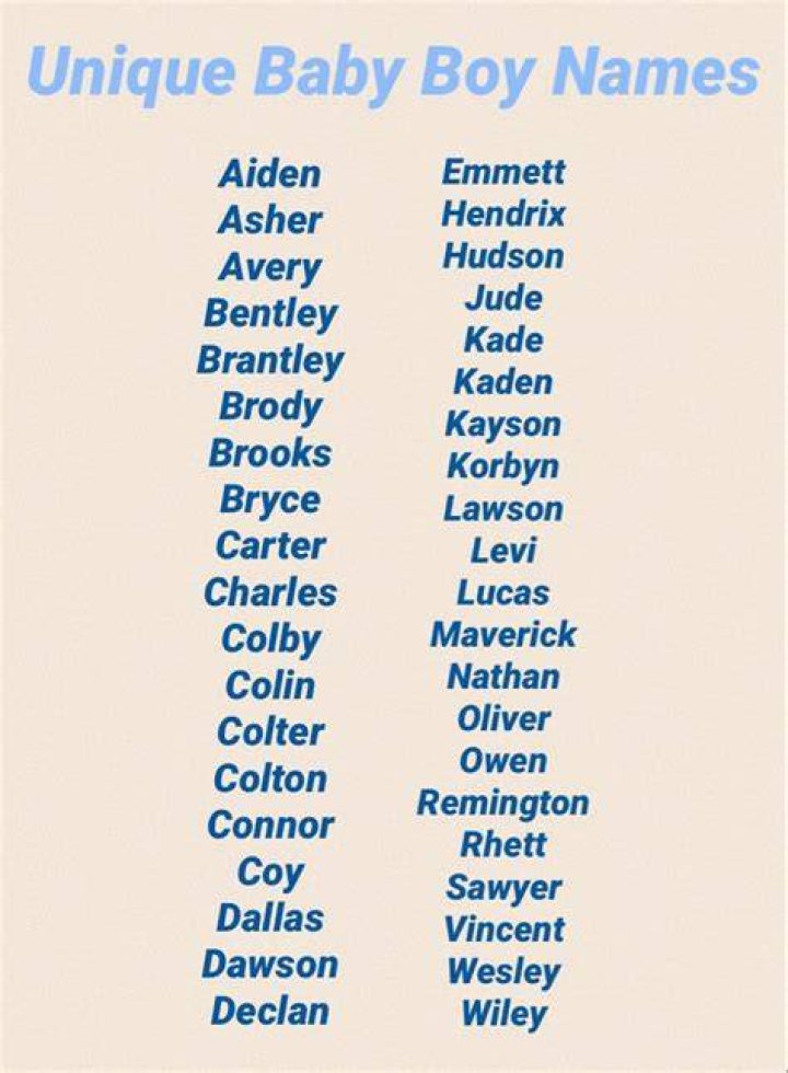 2019's Most Unique Baby Boy Names