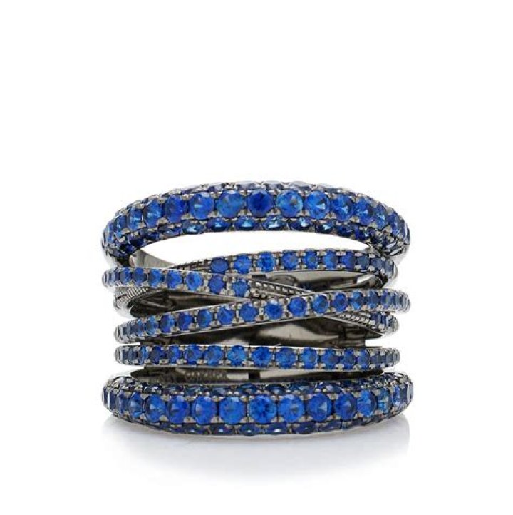 28K White Gold Scribble Sapphire Ring 28K White Gold Scribble Sapphire Ring