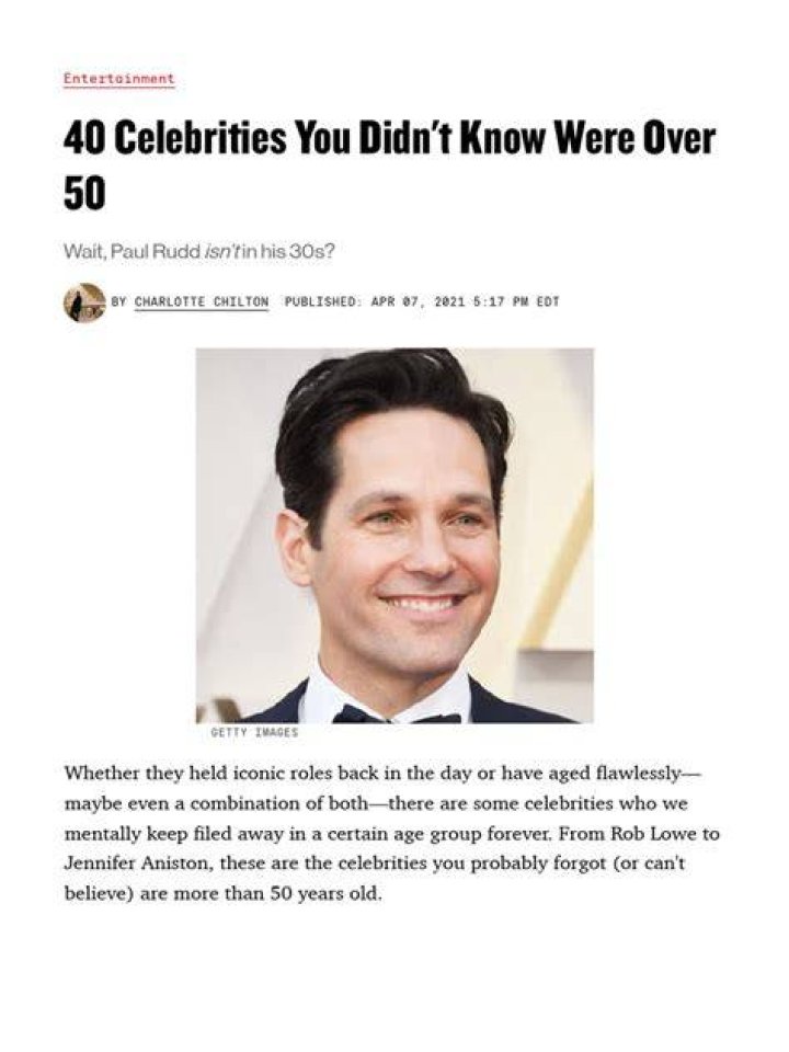 40 Celebrities You Didn't Know Were Over 50