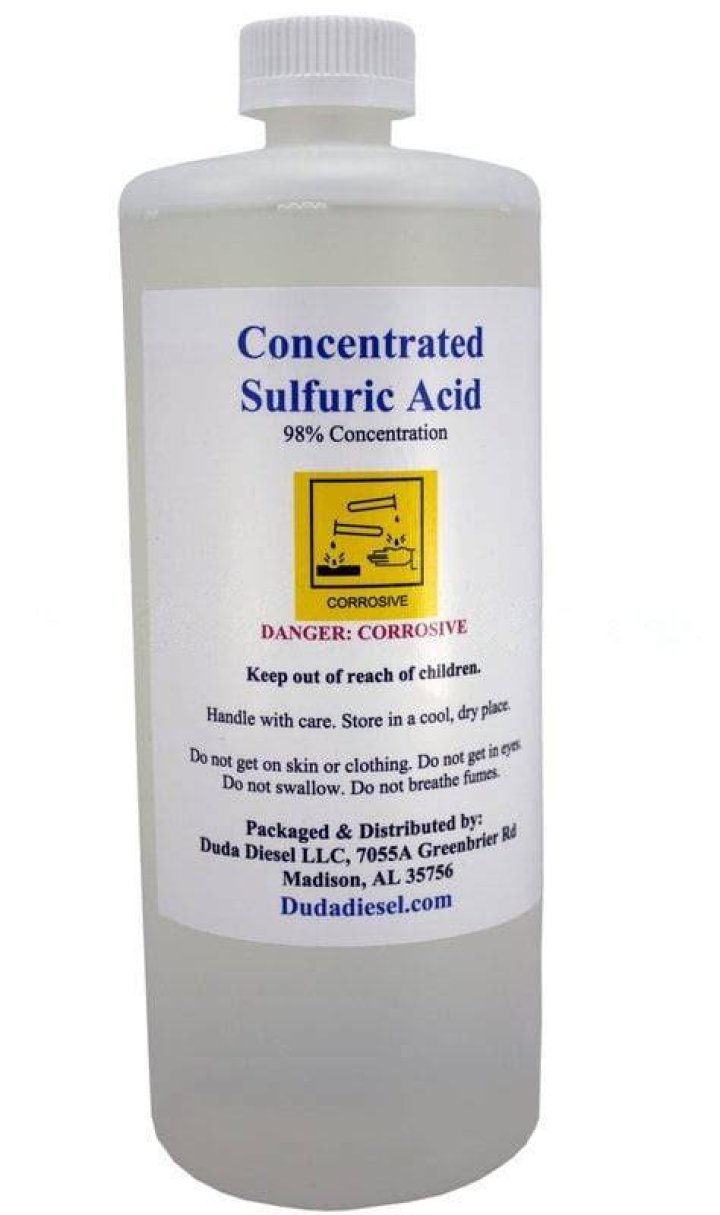 950ml Bottle of Concentrated Sulfuric Acid Drain Cleaning Cleaner