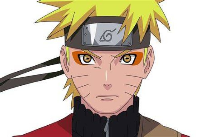 A closeup of Narutos face in Sage Mode in Naruto Shippuden