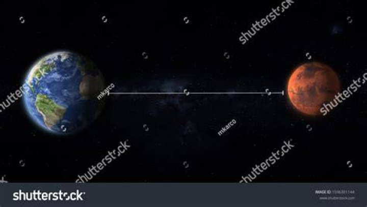 A great distance between Mars and Earth