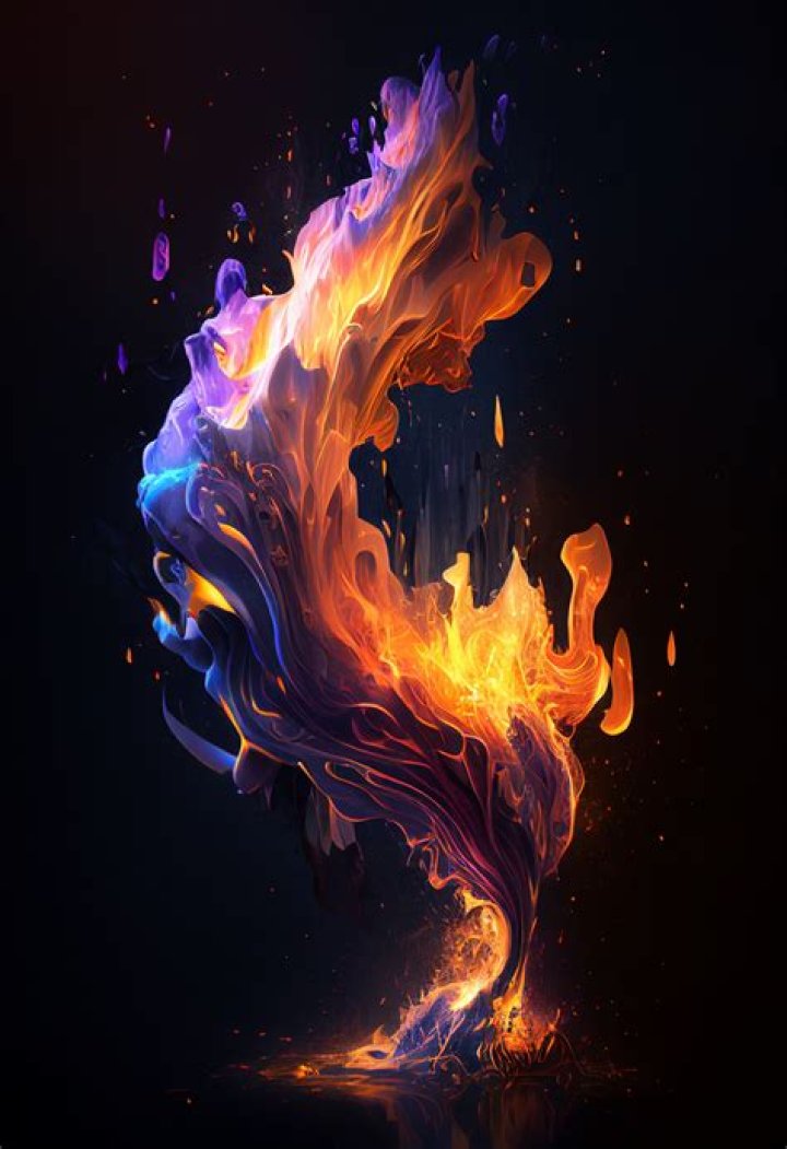 Abstract red flame artwork