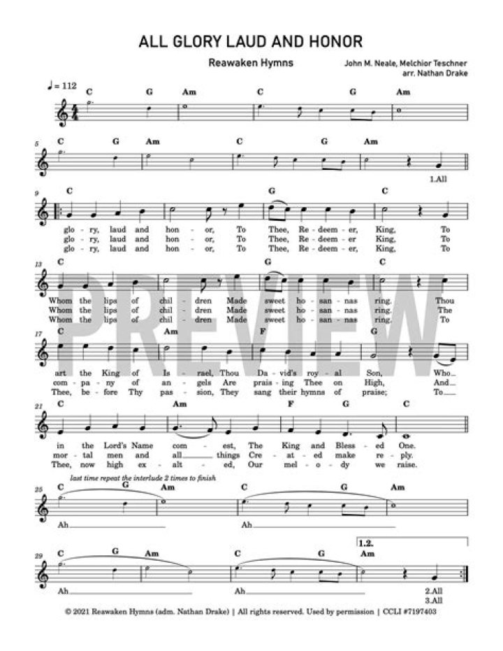 All Glory Laud and Honor by Reawaken Hymns