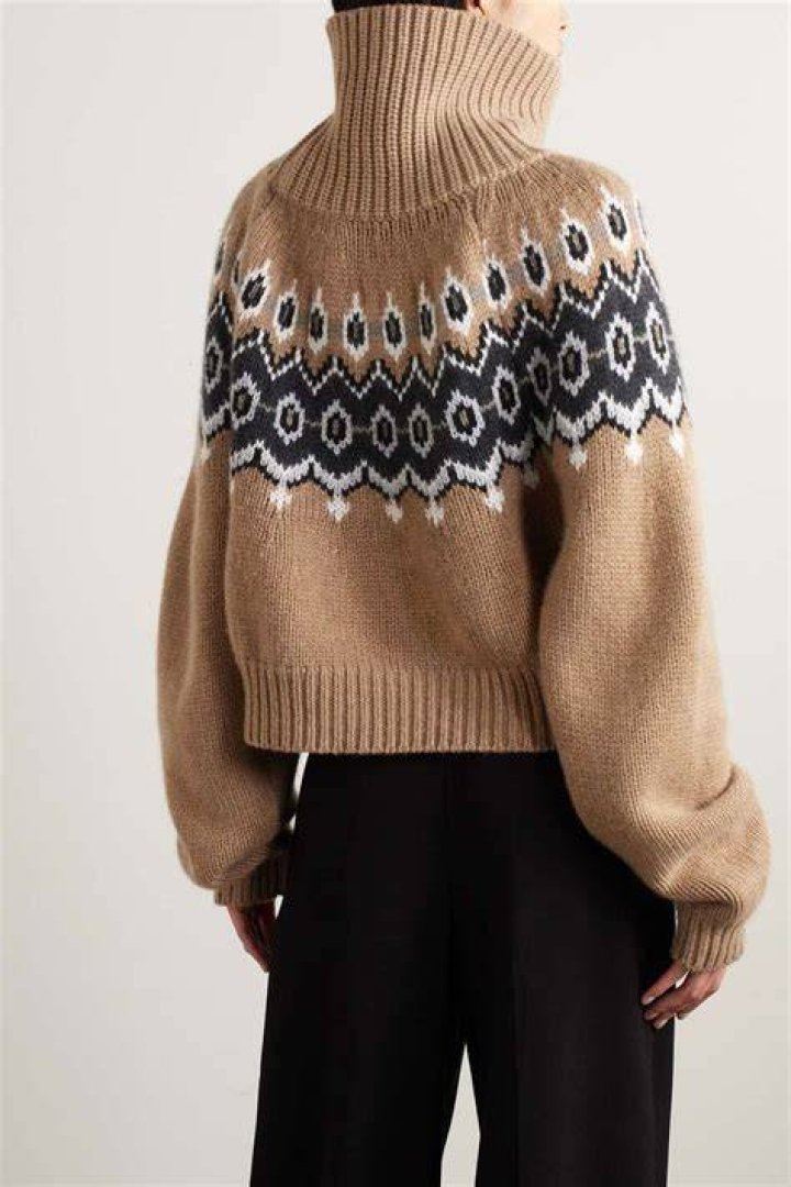 Amaris Oversized Fair Isle Cashmere-Blend Turtleneck Sweater