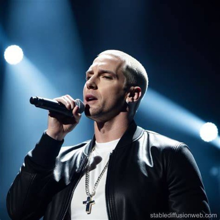 An image of Eminem singing into a microphone in 8 Mile