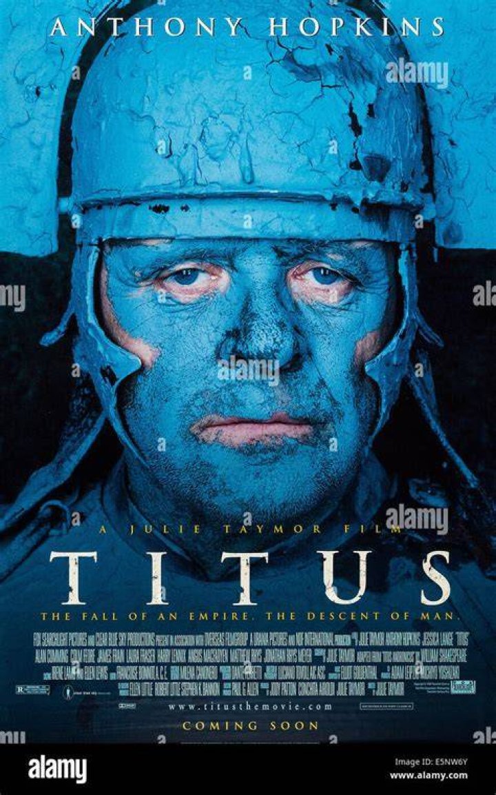 Anthony Hopkins as Titus Andronicus in Titus with a dirty face