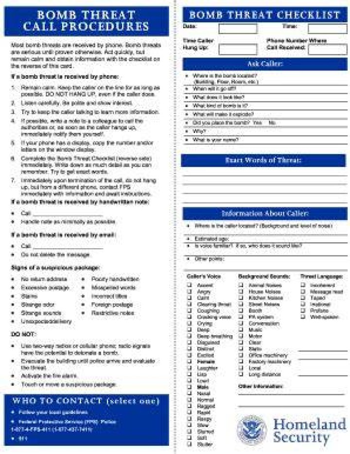images/emergmgmt/ATF Bomb Threat Checklist.png ATF Bomb Sheet Checklist