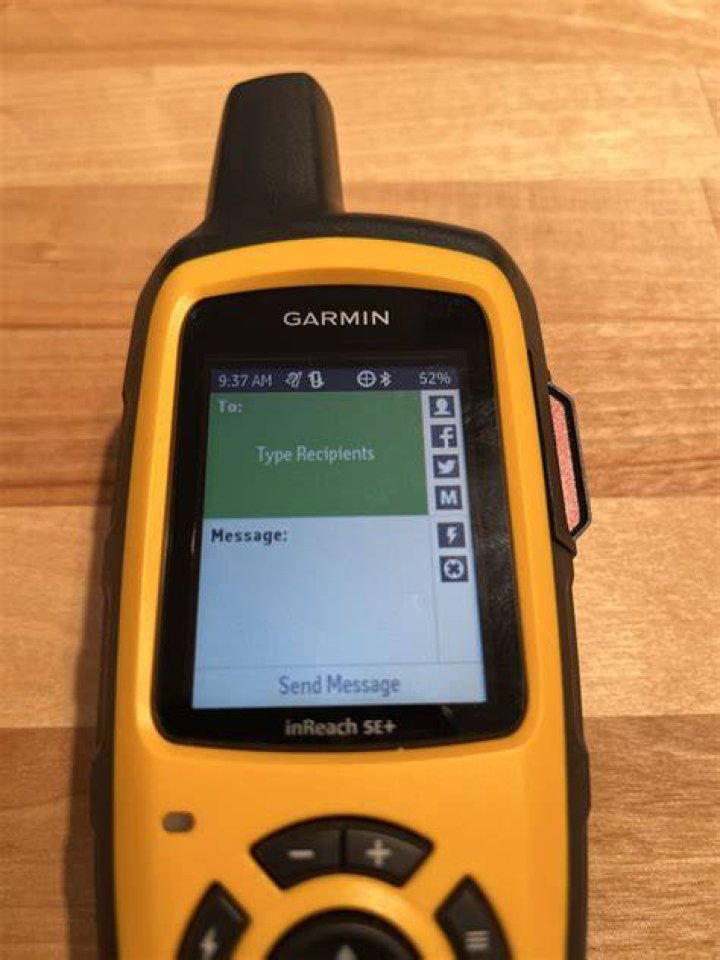 Back side of Garmin Inreach Mini 2