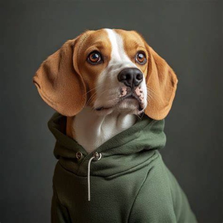 beagle dog in a hoodie