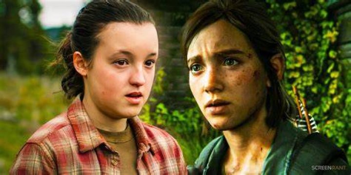 Bella Ramsey as Ellie in her official character poster next to the poster for HBO's The Last of Us
