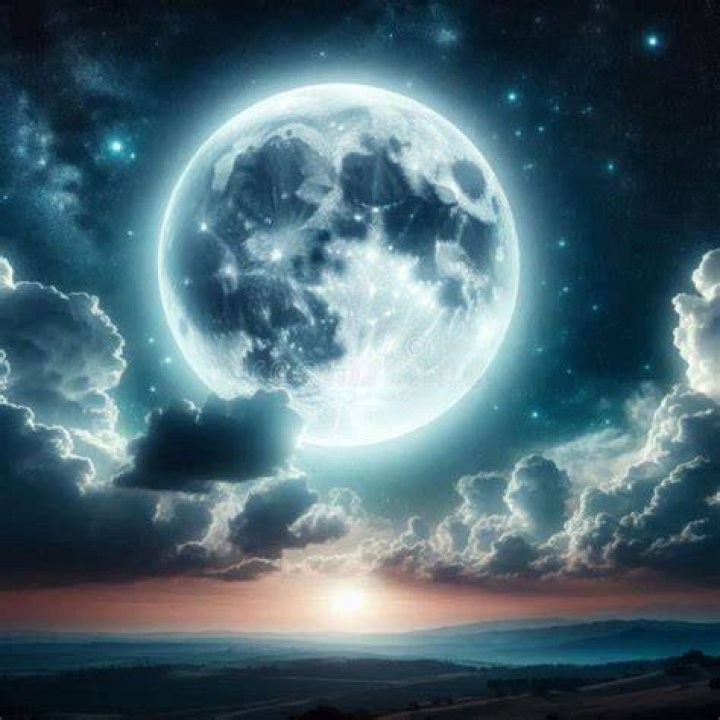 Bright, glowing full moon&nbsp;