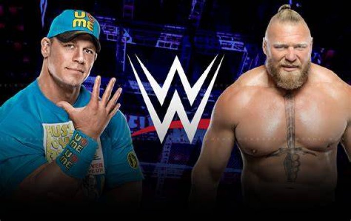 Brock Lesnar attacking John Cena