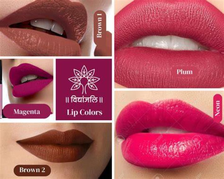 Brown, Pink, Magenta, Lipstick, Maroon, Peach, Tan, Cosmetics, Violet, Eye shadow, 