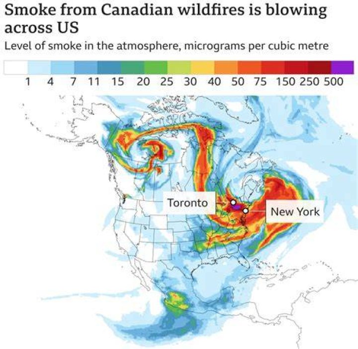 Canada wildfires ground flights in New York and east coast US