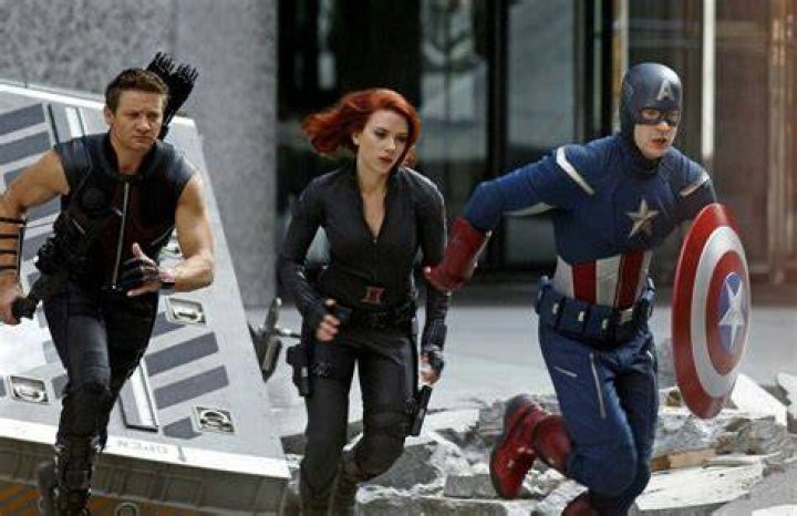Captain America Hawkeye Black Widow in The Avengers