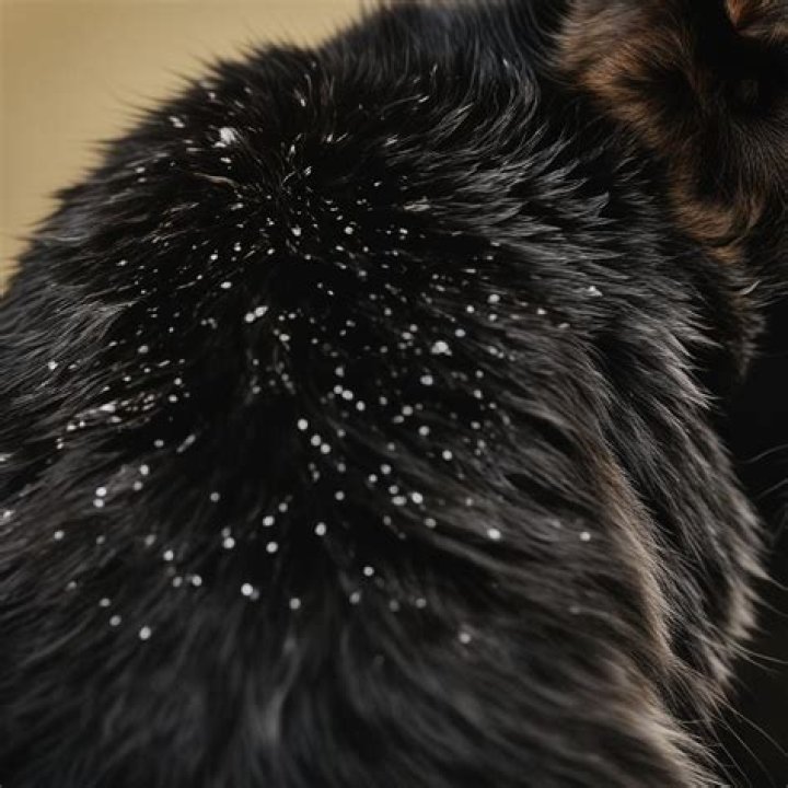 cat dandruff and hair on brush after grooming