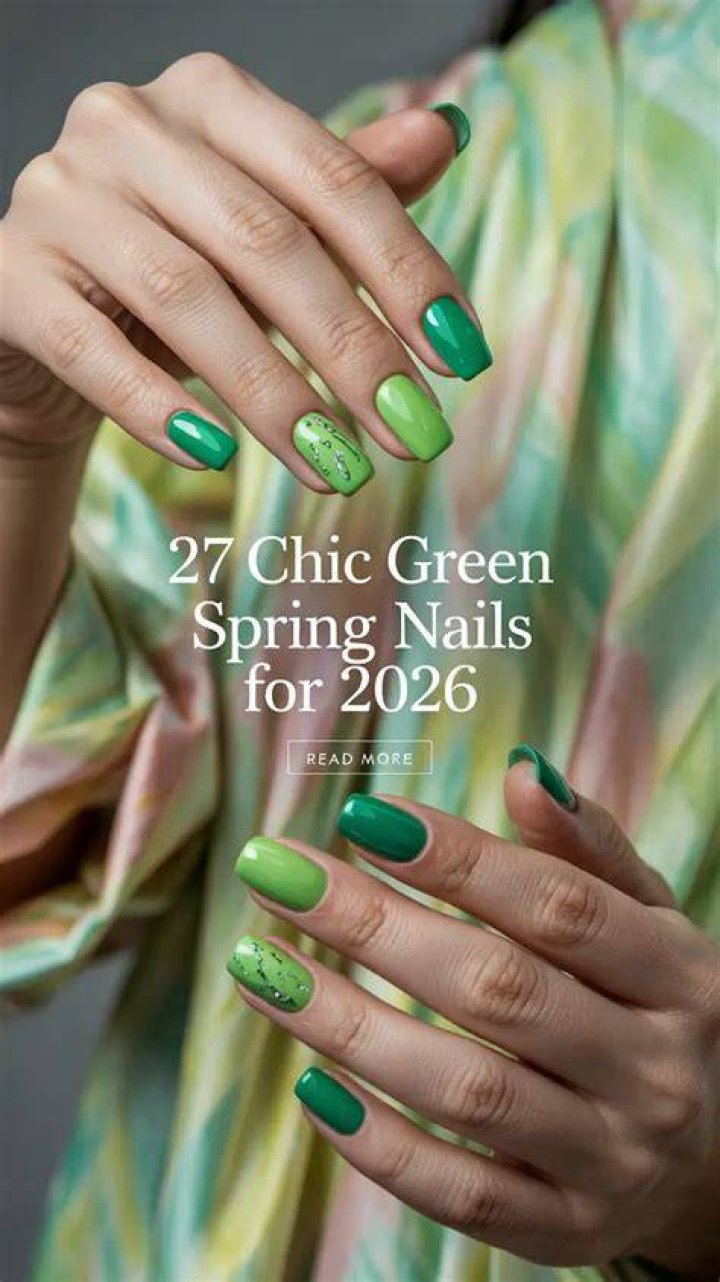 Chic ways to wear green nails this season