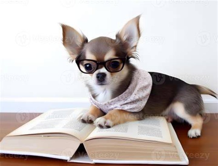 Chihuahua with a book