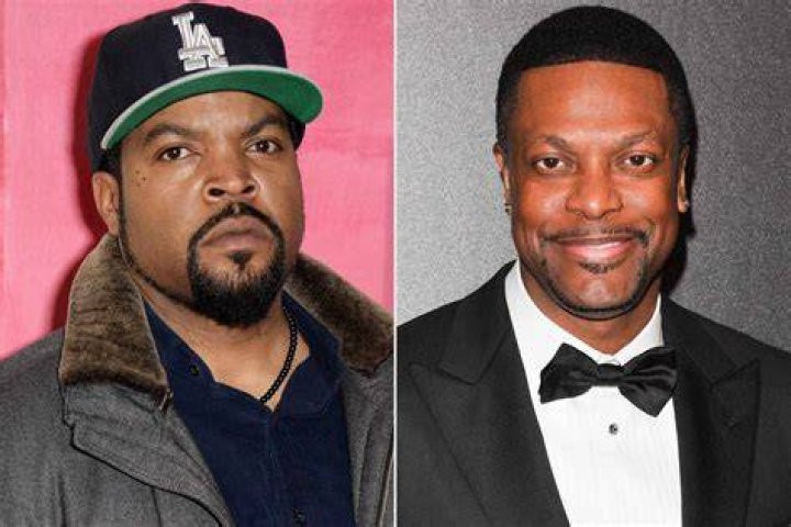 Chris Tucker and Ice Cube looking surprised on the Friday poster