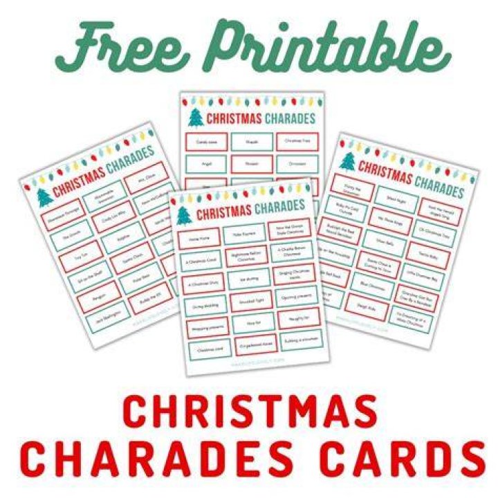 Christmas Charades Printable Cards