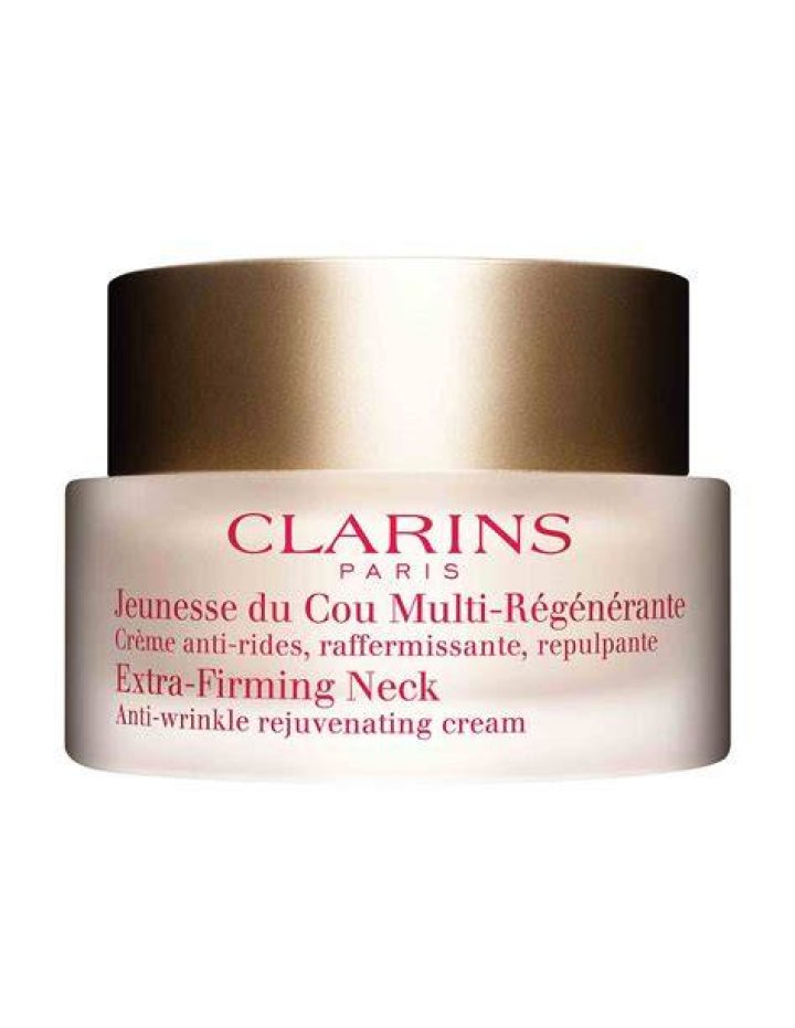 Clarins Extra-Firming Neck & Decollete Care $143. Photo / Supplied.