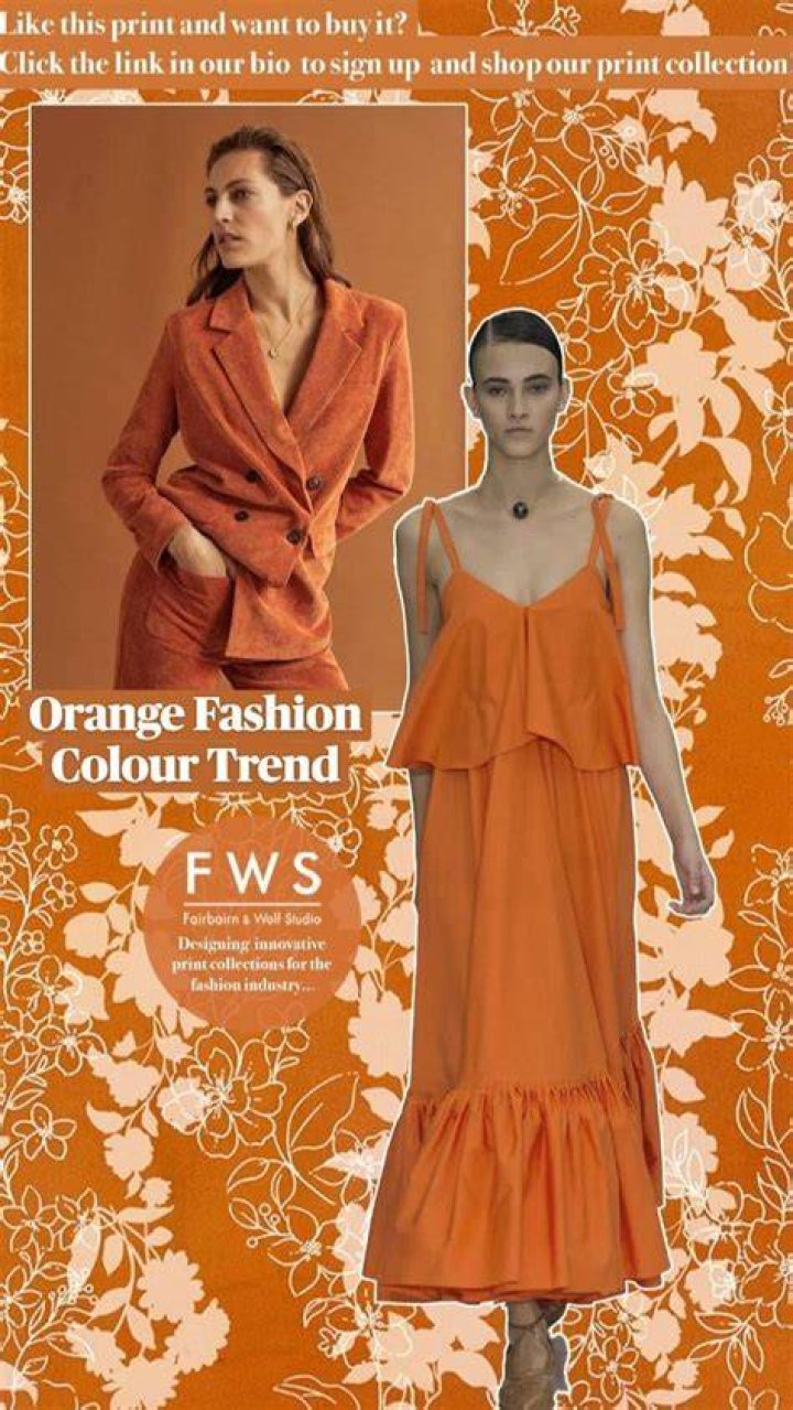 Clothing, Fashion, Orange, Fashion design, Dress, Leg, Black hair, Long hair, Flooring, Costume, 