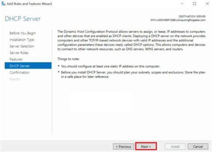 Configuring a DHCP server on Windows - Server Automation Documentation