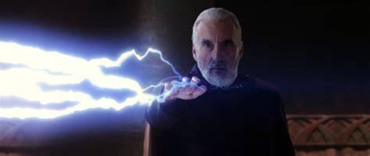 Count Dooku throwing Force Lightning during Star Wars: Attack Of The Clones.