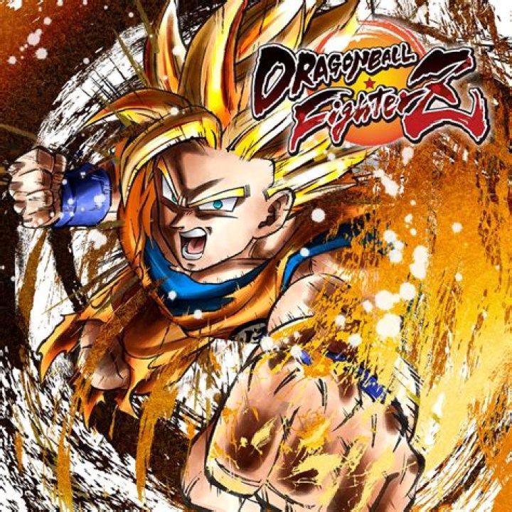 Cover for DBZ FighterZ with Super Saiyan Goku.