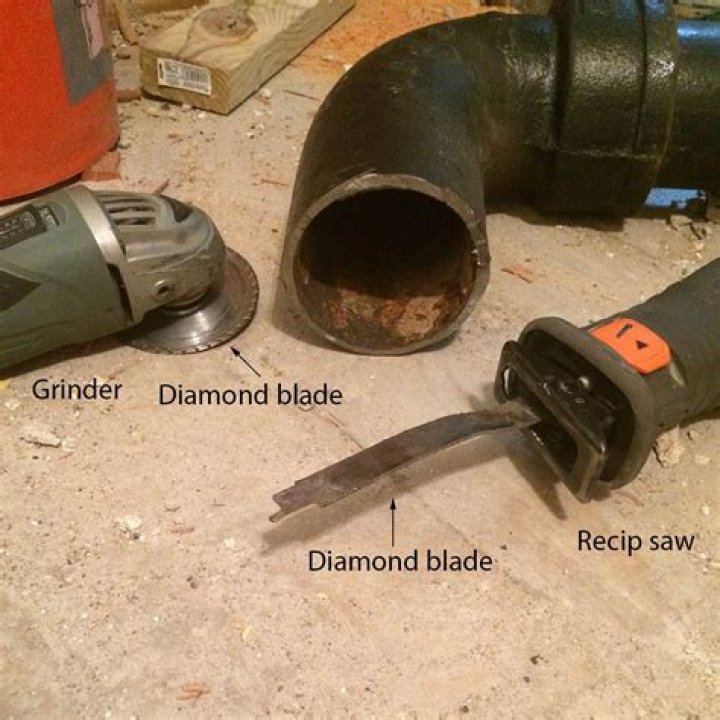 cutting cast iron pipe, diamond blade