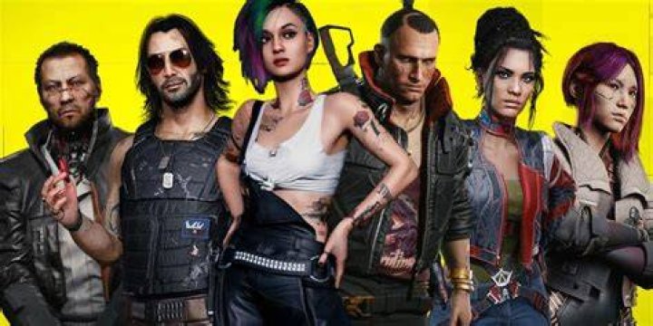 Cyberpunk 2077 characters with a lot of cyberware enhancements on their faces.