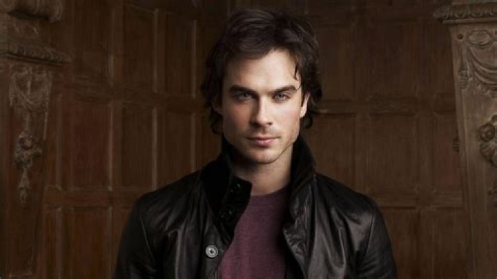 Damon Salvatore looks at the camera in The Vampire Diaries.