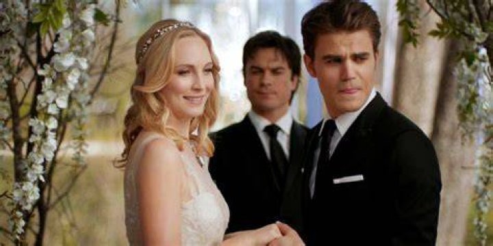 Damon with Caroline and Carol in the Vampire Diaries episode Family Ties