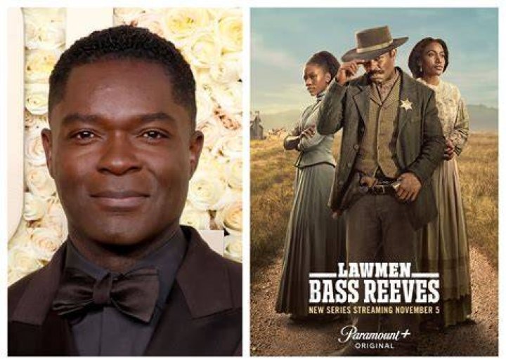 David Oyelowo smiling with Bass Reeves in the background