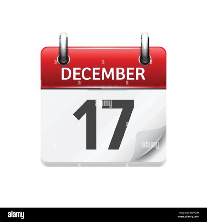 December 17 flat daily calendar icon Royalty Free Vector