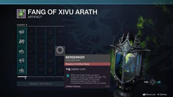 Destiny 2 Seasonal Artifact Changes