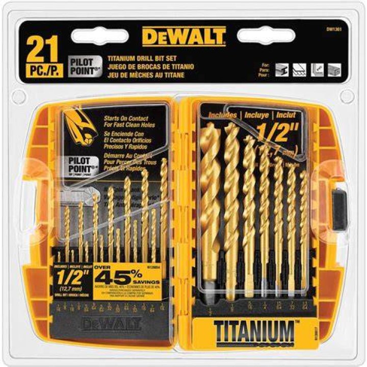 DeWalt Titanium Pilot Point Drill Bit Set