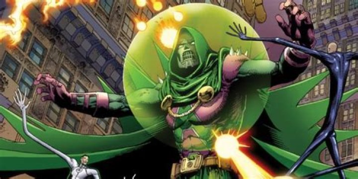 Doom The Annihilating Conqueror fights the Fantatsic Four from Marvel Comics.