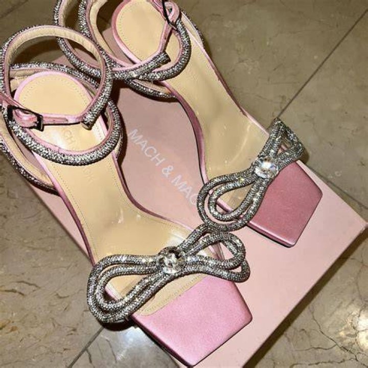 Double Crystal Bow Square Toe Sandal