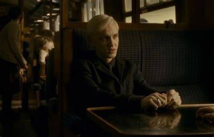 Draco Malfoy on the train to Hogwarts in Harry Potter and the Half Blood Prince