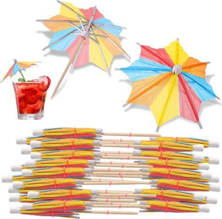 Drink Umbrellas, Bamboo Picks and Reusable Bamboo Straws, 252-Pc. Set