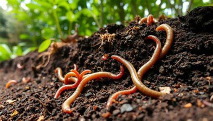 earthworms in fertile soil