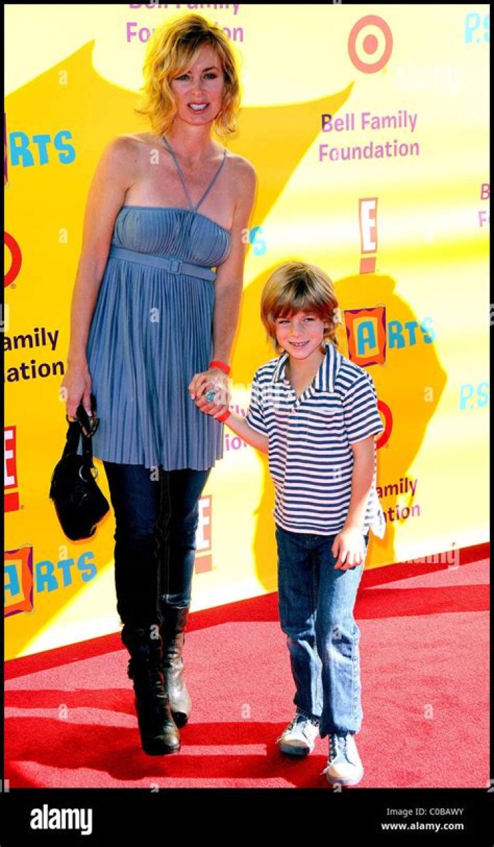 Eileen Davidson and her son Jesse Van Patten On the set of CBS's 'The