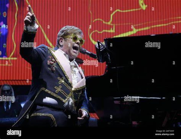 Elton John performs on stage during Day 5 of Glastonbury Festival 2023 on June 25, 2023 in Glastonbury, England.