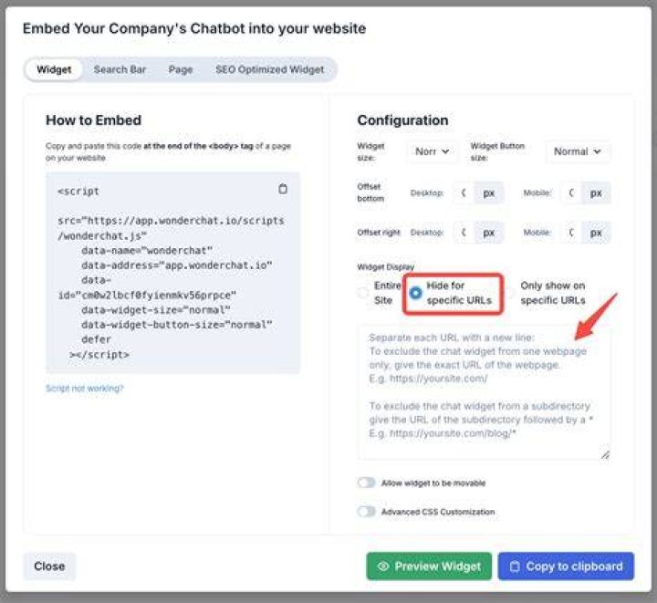 Embedding links - Documentation for Live Chat 20.02