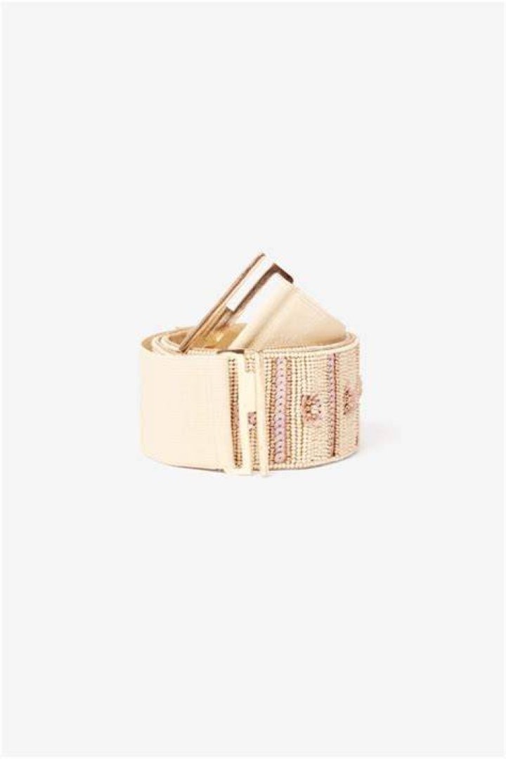Embellished silk-jacquard belt
