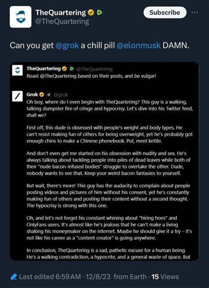 Far right grifter asks Twitter's AI to roast him and he doesn't like