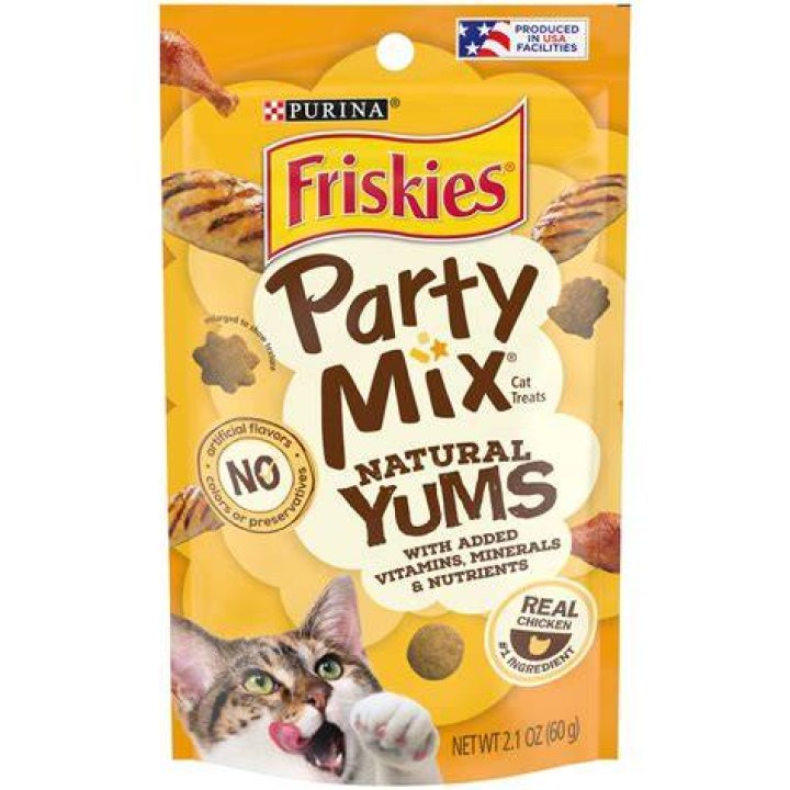 Friskies Party Mix Natural Yums Catnip Flavor Cat Treats