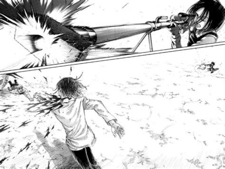 Gabi shooting Eren in Attack on Titan